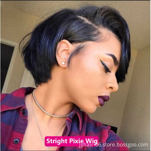 Wholeslae Factory Price Short Pixie Cut  Wig Human Hair Lace Wigs For Black Woman
